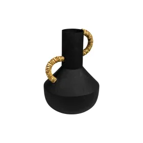 Vase Romimex Noir Métal osier 18 x 22 x 18 cm Avec des poignées de Romimex, Vases - Réf : D1616215, Prix : 29,19 €, Remise : %