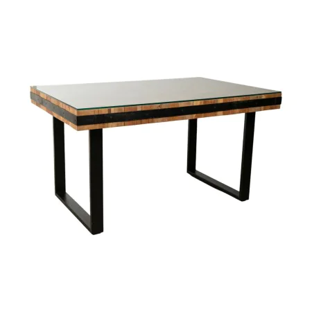 Mesa Romimex Preto Natural Madeira Reciclada 140 x 77 x 90 cm de Romimex, Jogos de móveis - Ref: D1616272, Preço: 1,00 €, Des...