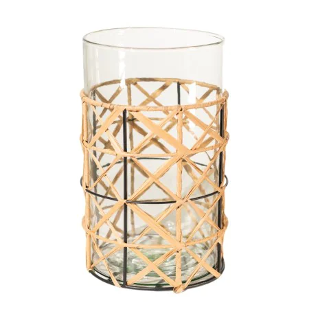 Candleholder Romimex Brown Transparent Jute Glass 16 x 26 x 16 cm by Romimex, Candelabras and candle holders - Ref: D1616352,...