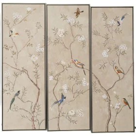 Set of 3 pictures Romimex polystyrene Canvas Birds 123 x 123 x 5 cm by Romimex, Paintings - Ref: D1616389, Price: 267,28 €, D...