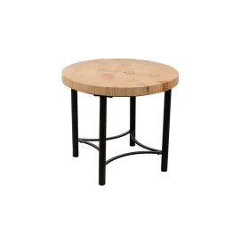 Table d'appoint Romimex Noir Naturel Métal Bois de pin 60 x 45 x 60 cm de Romimex, Tables - Réf : D1616435, Prix : 117,42 €, ...