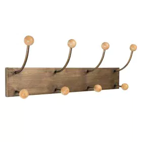 Wall mounted coat hanger Romimex Brown Metal Pine 51 x 19 x 13 cm by Romimex, Coat Racks - Ref: D1616450, Price: 37,16 €, Dis...