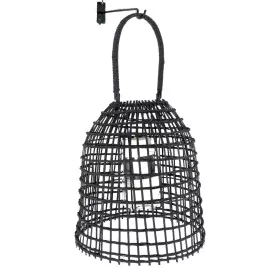 Lantern Romimex Black Metal wicker Glass 29 x 51 x 29 cm by Romimex, Candelabras and candle holders - Ref: D1616456, Price: 5...