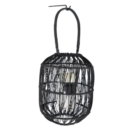 Lanterne Romimex Noir Métal osier verre 29 x 51 x 29 cm de Romimex, Bougeoirs et chandeliers - Réf : D1616457, Prix : 44,02 €...