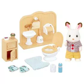 Figuras de Ação Sylvanian Families Chocolate Rabbit and Toilet Set de Sylvanian Families, Bonecos e figuras de ação - Ref: S7...