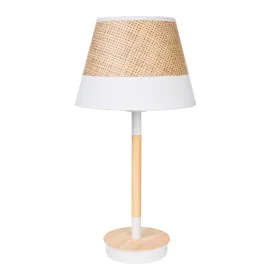 Desk lamp Romimex White Beige Wood wicker 23 x 44 x 23 cm by Romimex, Bedside and Table Lamps - Ref: D1616531, Price: 44,55 €...