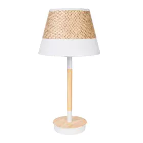 Desk lamp Romimex White Beige Wood wicker 23 x 44 x 23 cm by Romimex, Bedside and Table Lamps - Ref: D1616531, Price: 48,65 €...