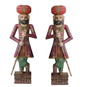 Sculpture Romimex Red Orange Mango wood 50 x 153 x 23 cm Indian Woman 2 Pieces by Romimex, Sculptures - Ref: D1616588, Price:...