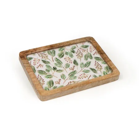 Snack tray Romimex White Green Mango wood Rectangular Sheets 20 x 2 x 16 cm by Romimex, Plates and dishes - Ref: D1616623, Pr...