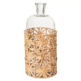 Bottle Romimex Brown Transparent Raffia Glass 15 x 33 x 15 cm by Romimex, Ornaments - Ref: D1616645, Price: 31,17 €, Discount: %