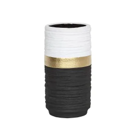 Vase Romimex White Black Golden Ceramic 12 x 30 x 12 cm by Romimex, Vases - Ref: D1616678, Price: 39,16 €, Discount: %