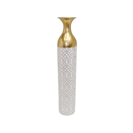 Floor vase Alexandra House Living White Golden Metal 15 x 86 x 15 cm by Alexandra House Living, Vases - Ref: D1616733, Price:...