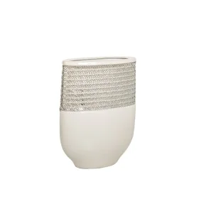 Vase Romimex Blanc Argenté Céramique 18 x 25 x 9 cm de Romimex, Vases - Réf : D1616822, Prix : 37,66 €, Remise : %