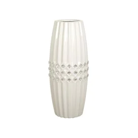 Vaso Romimex Bianco Argentato Ceramica 13 x 32 x 13 cm di Romimex, Vasi - Rif: D1616833, Prezzo: 38,32 €, Sconto: %