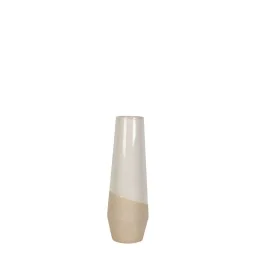 Florero Romimex Blanco Beige Cerámica 12 x 30 x 12 cm de Romimex, Jarrones - Ref: D1616869, Precio: 16,95 €, Descuento: %