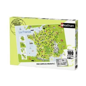 Puzzle Nathan Map of France 100 Pièces (100 Unités) de Nathan, Puzzles classiques - Réf : S7170364, Prix : 30,89 €, Remise : %