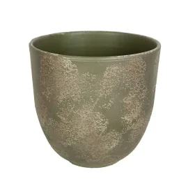 Planter Romimex Green Ceramic 27 x 27 x 27 cm by Romimex, Cachepots - Ref: D1617011, Price: 33,59 €, Discount: %