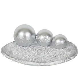 Centerpiece Romimex White Silver Ceramic 33 x 2 x 33 cm Balls by Romimex, Ornaments - Ref: D1617043, Price: 39,34 €, Discount: %