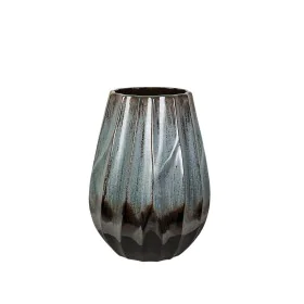 Vase Romimex Blue Black Blue/Black Ceramic 23 x 28 x 23 cm by Romimex, Vases - Ref: D1617078, Price: 44,09 €, Discount: %