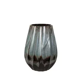 Vase Romimex Blue Black Blue/Black Ceramic 23 x 28 x 23 cm by Romimex, Vases - Ref: D1617078, Price: 48,07 €, Discount: %