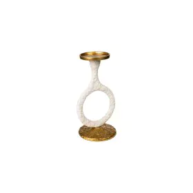 Bougeoir Romimex Blanc/Or Aluminium 14 x 25 x 13 cm Cercle de Romimex, Bougeoirs et chandeliers - Réf : D1617159, Prix : 31,2...