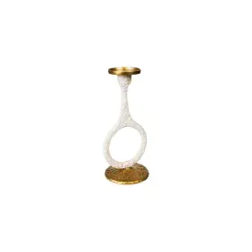 Candleholder Romimex White/Gold Aluminium 15 x 31 x 14 cm Circle by Romimex, Candelabras and candle holders - Ref: D1617160, ...