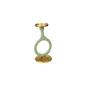 Portavelas Romimex Verde Dorado Aluminio 14 x 25 x 13 cm Círculo de Romimex, Candelabros y portavelas - Ref: D1617161, Precio...