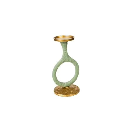 Candleholder Romimex Green Golden Aluminium 14 x 25 x 13 cm Circle by Romimex, Candelabras and candle holders - Ref: D1617161...