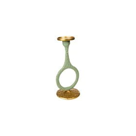 Portacandele Romimex Verde Dorato Alluminio 15 x 31 x 14 cm Cerchi di Romimex, Candelieri e portacandele - Rif: D1617162, Pre...