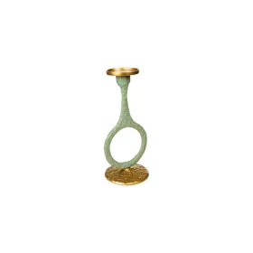 Bougeoir Romimex Vert Doré Aluminium 15 x 31 x 14 cm Cercle de Romimex, Bougeoirs et chandeliers - Réf : D1617162, Prix : 38,...