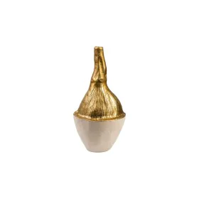 Florero Romimex Blanco/Dorado Aluminio 18 x 36 x 17 cm de Romimex, Jarrones - Ref: D1617163, Precio: 60,27 €, Descuento: %