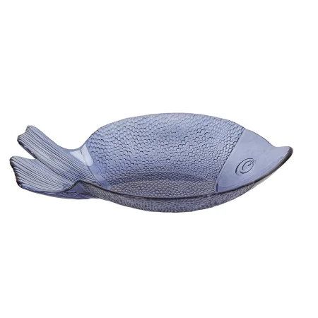 Decorative Plate Romimex Blue Glass Fish 34 x 5 x 25 cm by Romimex, Plates and dishes - Ref: D1617181, Price: 25,63 €, Discou...