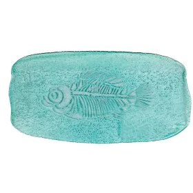 Snack tray Romimex Turquoise Glass Rectangular 47 x 4 x 23 cm by Romimex, Plates and dishes - Ref: D1617192, Price: 48,52 €, ...