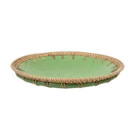 Centre de Table Romimex Vert Naturel Céramique Rotin 30 x 6 x 30 cm de Romimex, Objets de décoration - Réf : D1617221, Prix :...