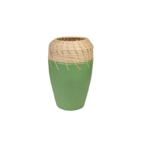 Vase Romimex Green Natural Ceramic Rattan 20 x 30 x 20 cm by Romimex, Vases - Ref: D1617223, Price: 61,77 €, Discount: %