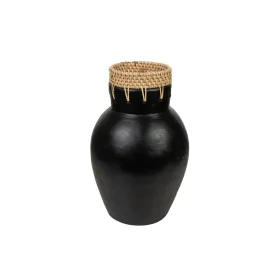 Vase Romimex Black Natural Ceramic Rattan 16 x 30 x 16 cm by Romimex, Vases - Ref: D1617226, Price: 51,70 €, Discount: %