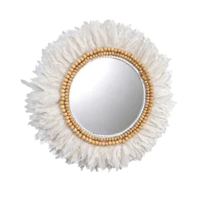 Wall mirror Romimex White Feathers 50 x 3 x 50 cm Circular by Romimex, Wall-Mounted Mirrors - Ref: D1617259, Price: 103,46 €,...