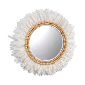 Miroir mural Romimex Blanc Plumes 60 x 3 x 60 cm Rond de Romimex, Miroirs muraux - Réf : D1617261, Prix : 127,44 €, Remise : %