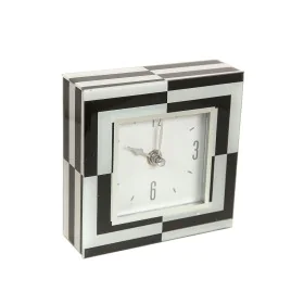 Table clock Romimex White Black Glass 14 x 14 x 4 cm by Romimex, Desk & Shelf Clocks - Ref: D1617330, Price: 23,67 €, Discoun...