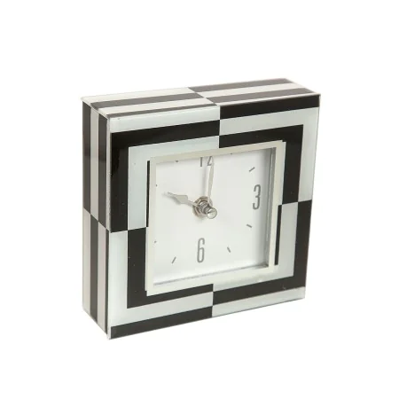 Horloge de table Romimex Blanc Noir verre 14 x 14 x 4 cm de Romimex, Pendulettes de bureau - Réf : D1617330, Prix : 23,67 €, ...