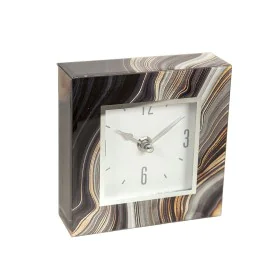 Table clock Romimex Black Golden Glass 14 x 14 x 4 cm by Romimex, Desk & Shelf Clocks - Ref: D1617332, Price: 23,67 €, Discou...