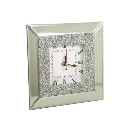 Table clock Romimex Silver Glass 20 x 5 x 20 cm by Romimex, Desk & Shelf Clocks - Ref: D1617335, Price: 25,86 €, Discount: %