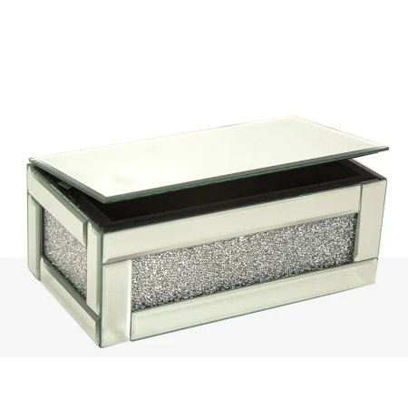 Decorative box Romimex Silver Glass Mirror 21 x 9 x 12 cm by Romimex, Boxes - Ref: D1617344, Price: 32,36 €, Discount: %