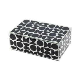 Caja-Joyero Romimex Blanco Negro Vidrio 25 x 11 x 18 cm de Romimex, Cajas - Ref: D1617353, Precio: 29,63 €, Descuento: %