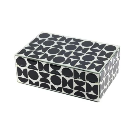 Caja-Joyero Romimex Blanco Negro Vidrio 25 x 11 x 18 cm de Romimex, Cajas - Ref: D1617353, Precio: 31,65 €, Descuento: %