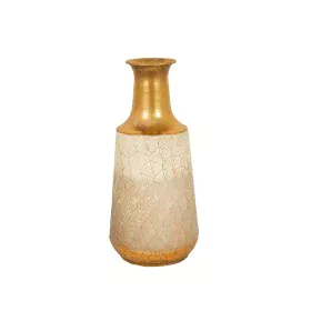 Vaso Romimex Branco Dourado Metal 17 x 37 x 17 cm de Romimex, Jarrões - Ref: D1617387, Preço: 61,48 €, Desconto: %