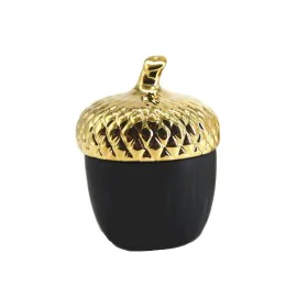 Decorative box Romimex Black Golden Ceramic Acorn 11 x 17 x 11 cm by Romimex, Boxes - Ref: D1617469, Price: 23,76 €, Discount: %