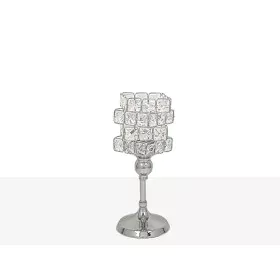 Candleholder Romimex Silver Metal Glass 12 x 28 x 12 cm Wineglass by Romimex, Candelabras and candle holders - Ref: D1617487,...