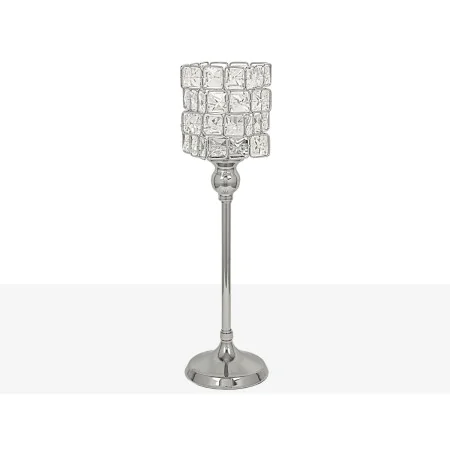 Candleholder Romimex Silver Metal Glass 13 x 40 x 13 cm Wineglass by Romimex, Candelabras and candle holders - Ref: D1617489,...