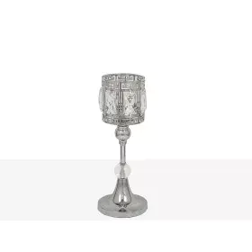 Candleholder Romimex Silver Metal Glass 12 x 28 x 12 cm Wineglass by Romimex, Candelabras and candle holders - Ref: D1617490,...